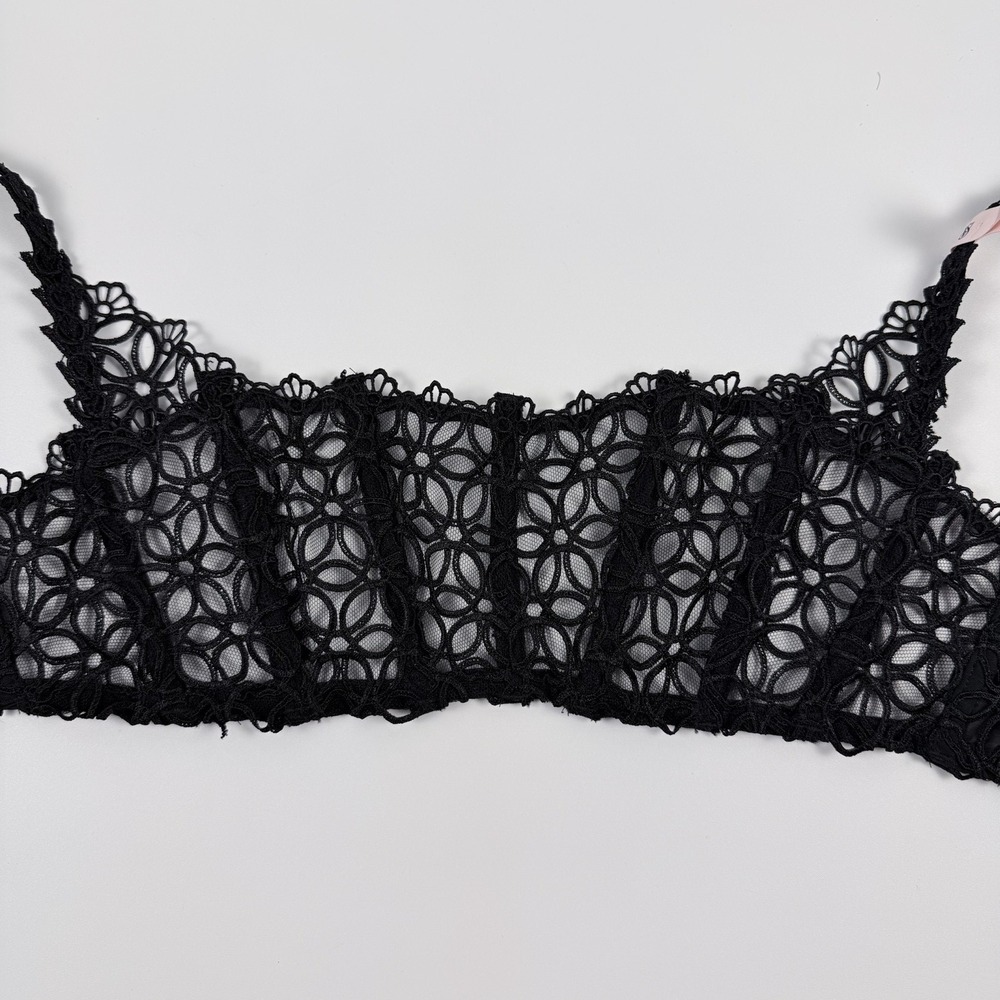 Victoria's Secret Very Sexy Lace Bustier Corset Crop Top Bralette Black XS NWT